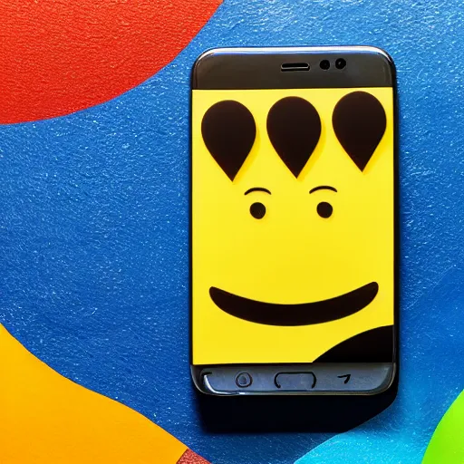 Image similar to a phone with strange emojis from another universe