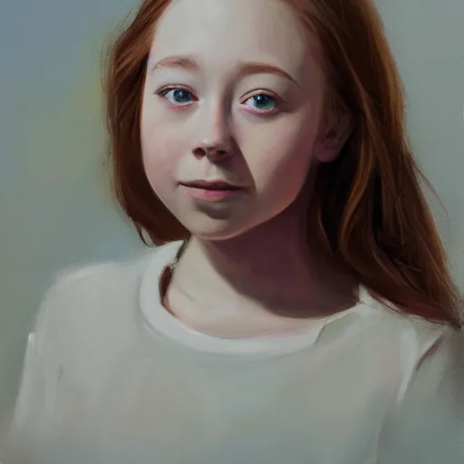 Prompt: Mina Sundwall portrait oil painting by ericanthonyj