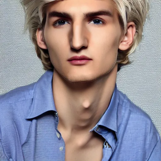 Image similar to really handsome gigachad xqc, beauty magazine photograph