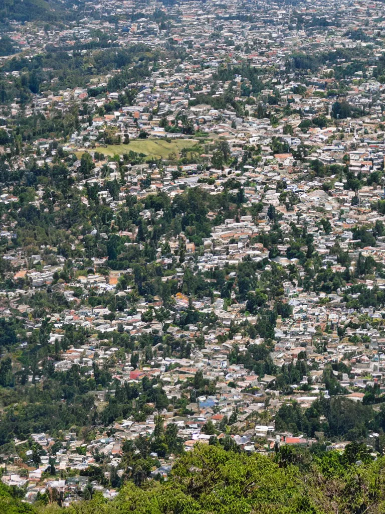 Image similar to view of a town from mount, the endless cliff on the left, a high yellow wall stretching into the sky on the right