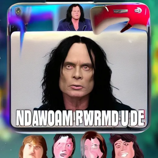 Prompt: “a screenshot of tommy wiseau in the room”