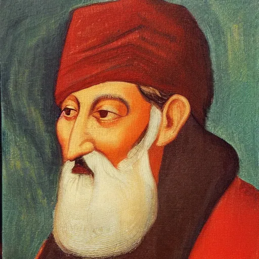 Image similar to ibn khaldun, oil painting