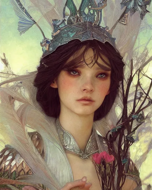 Prompt: a beautiful elf princess by BROM, Edgar Maxence and Ross Tran and Michael Whelan and Jules Bastien-Lepage