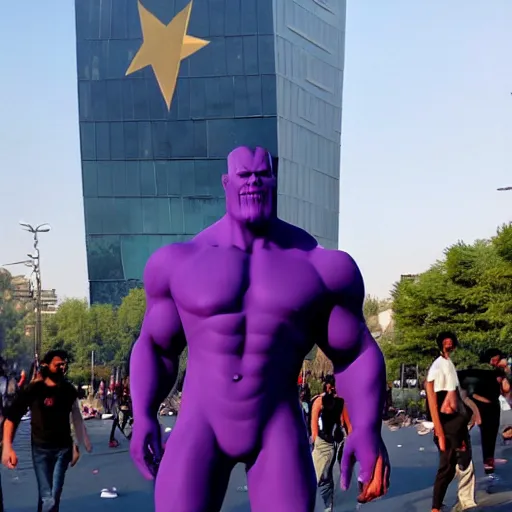 Image similar to Thanos in Azadi Square of Tehran