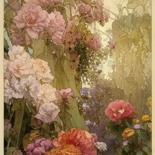 Prompt: a beautifull intricate watercolour painting of a victorian room with many flowers, reflexions, verry high details by william turner art, greg rutkowski and alphonse mucha, trending on artstation, very very detailed, masterpiece,