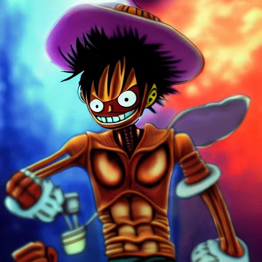 Prompt: alien robot luffy, thief, photography, by greg