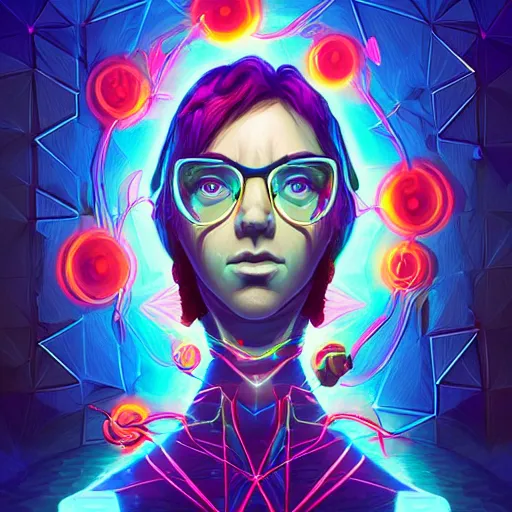 Image similar to skill magic geek inside matrix deepdream radiating a glowing aura stuff loot legends stylized digital illustration video game icon artstation lois van baarle, ilya kuvshinov, rossdraws,