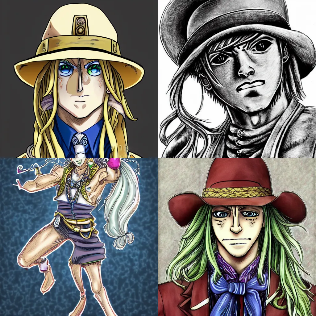 Prompt: gyro zeppeli, anime, highly detailed, digital art, centered, portrait, colored accurately, in the style of kentaro miura