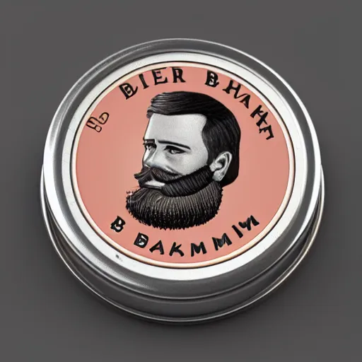 Image similar to 3 d render of vintage looking beard balm tin