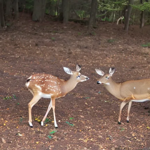 Prompt: deer eating hamburger