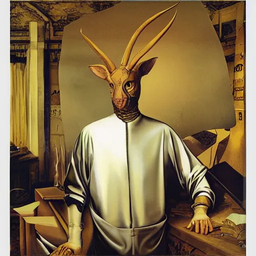 Image similar to lapo elkann painted by hieronnymous bosch