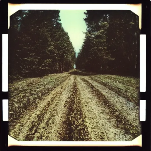 Image similar to corn grew legs and ran away, real polaroid