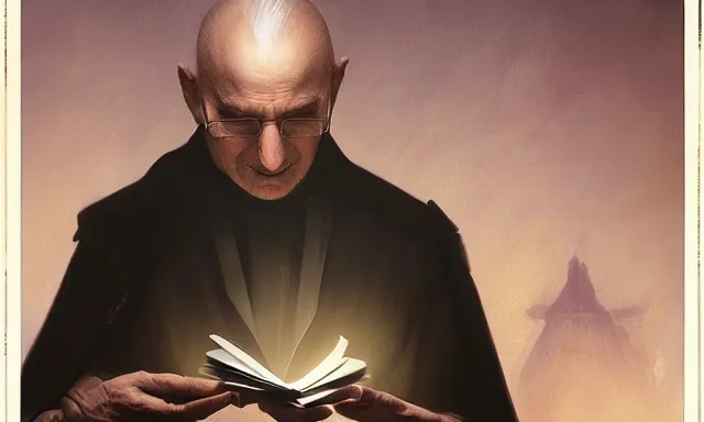 Prompt: priest doing a card trick, cardistry, swarm of cards, fantasy, digital art, soft lighting, nature, 8 k, fantasy concept art by greg rutkowski