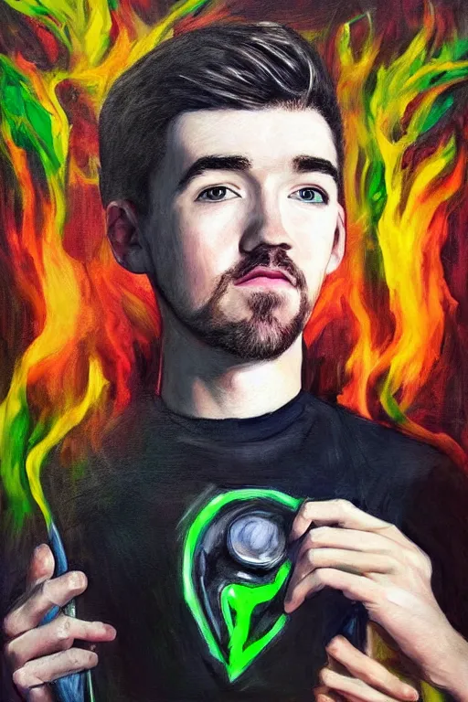 Image similar to Sean McLoughlin, Jacksepticeye, Irish Youtuber, solo portrait 🎨🖌️🪄 🔥