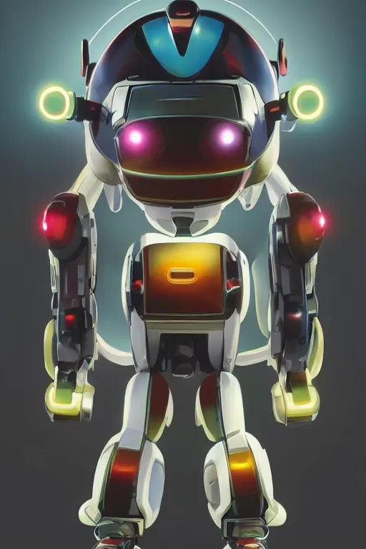 Image similar to metabots medabots medarotto medarot robot minimalist comics helmet mask neon cybereye, behance hd by jesper ejsing, by rhads, makoto shinkai and lois van baarle, ilya kuvshinov, rossdraws global illumination ray tracing hdr radiating a glowing aura