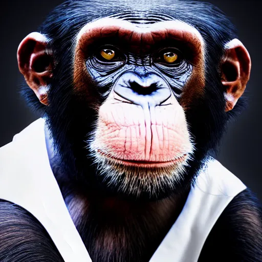 Image similar to Chimp wearing a lab coat