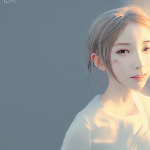 Prompt: a cute girl in white dress, by ruan jia, by yun ling, happy expression, smile, unreal engine, 3 d render, 8 k, closeup headshot, smooth, trending on artstation, digital illustration, black hair