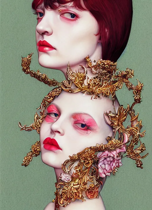 Image similar to fashion portrait :: by Martine Johanna and Chie Yoshii and Kenneth Willardt and Casey Weldon :: ornate, dynamic, particulate, rich colors, intricate, harper's bazaar, elegant, highly detailed, centered, artstation, smooth, sharp focus, octane render, 3d