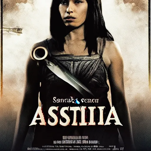 Prompt: bill senkevich movie poster, electra assassin, starring isabela merced, samauri sword, detailed, stylish.