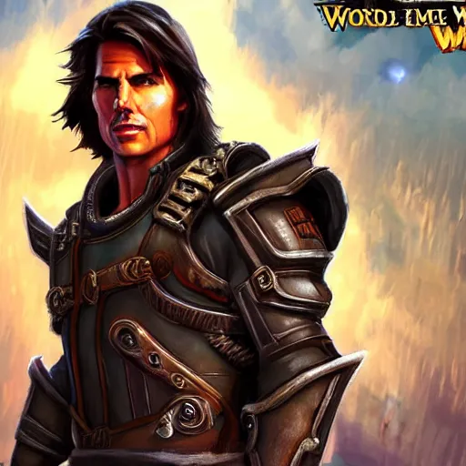 Prompt: Tom Cruise in the style of the game World of Warcraft, with a background based on the game World of Warcraft