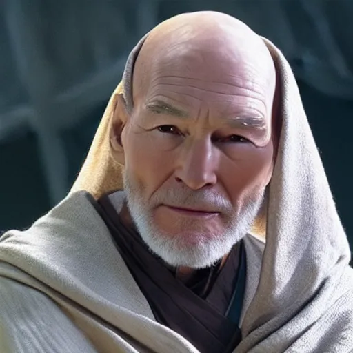 Image similar to Sir Patrick Stewart as Obi-Wan Kenobi