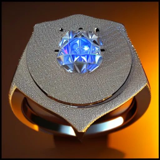 Image similar to diamond magic ring fantasy item, 8 k, fantasy, realistic, volumetric lighting, mood lighting, product view, rendered in cinema 4 d