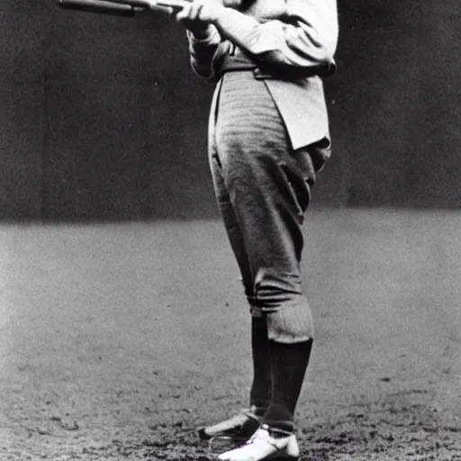 Image similar to photograph of albert einstein holding a baseball bat at the world series