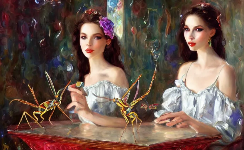 Image similar to Alchemy mantis. By Konstantin Razumov, highly detailded