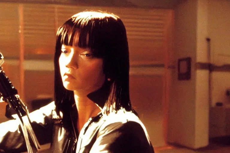 Prompt: pulp fiction fabienne in a still of the movie kill bill vol 1 ( 2 0 0 3 )