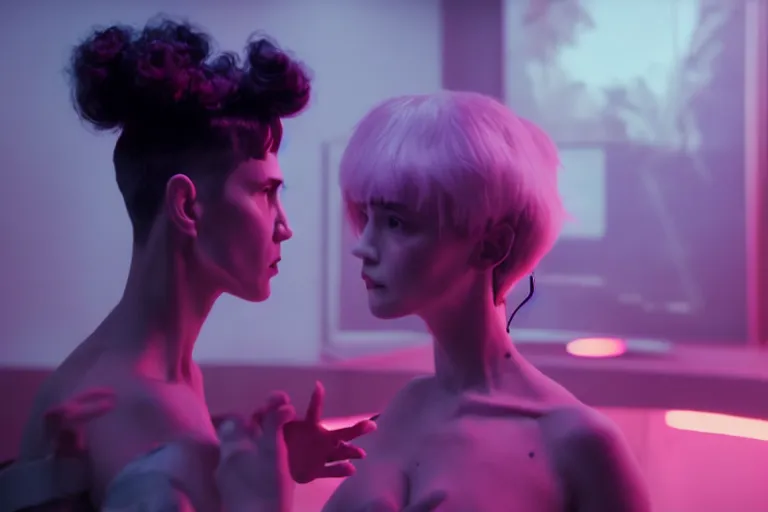 Image similar to vfx film, love death and robots, flat color profile low - key lighting award winning photography arri alexa cinematography, hyper real photorealistic cinematic, atmospheric cool colorgrade