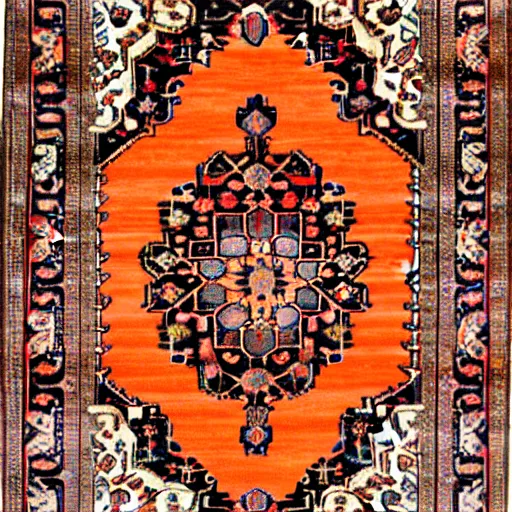 Prompt: persian rug with mango fruits ornament