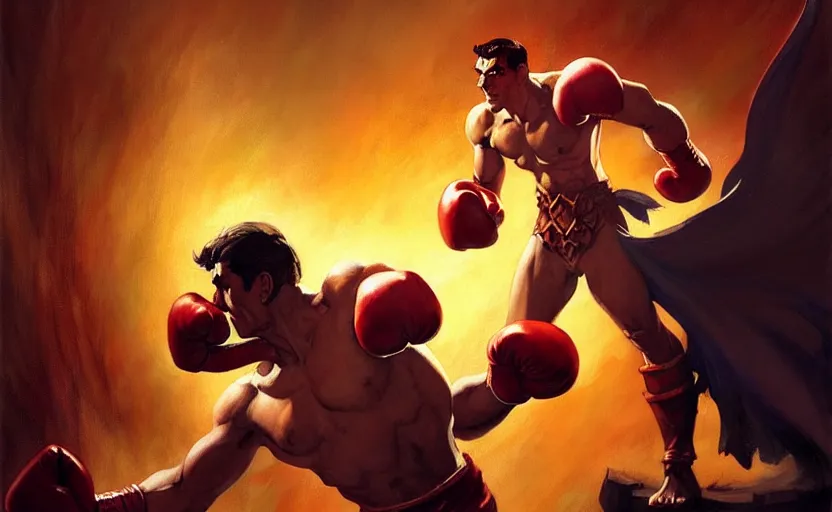Image similar to magic : the gathering fantasy character concept art by frank frazetta and marco bucci, high resolution. a clear portrait of an anthropomorphic toast character wearing boxing trunks and boxing gloves, gritty basement club background, dramatic stadium lighting, fantasy coloring, intricate, digital painting, artstation, smooth, sharp focus