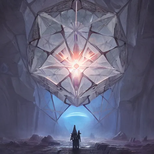 Prompt: A dodecahedron as a portal into the multiverse, Magic the Gathering art, art by greg rutkowski, matte painting, trending on artstation, very detailed