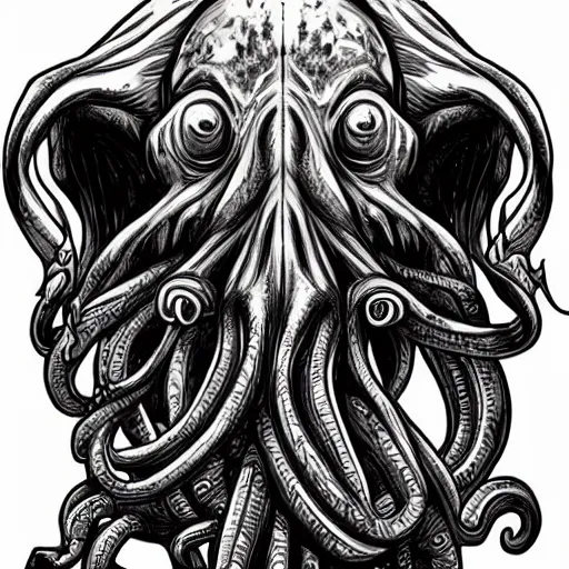 Prompt: 2d cthulhu illustration, simplified forms, high detail, in the style of Beistle studio lighting