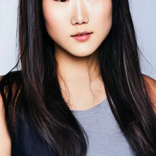 Image similar to beautiful portrait karen fukuhara face straight on headshot even lighting