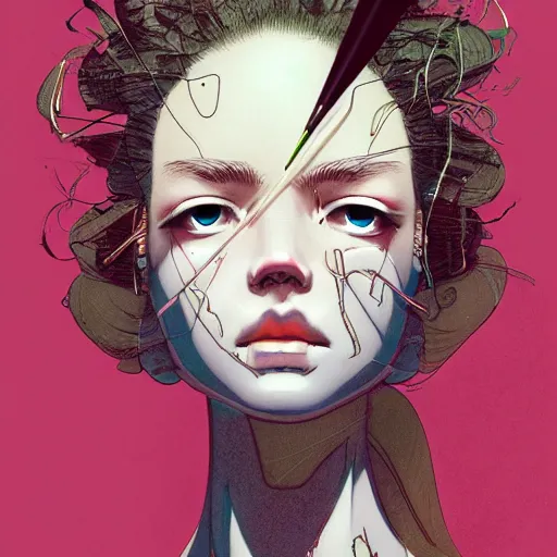 Image similar to prompt : fashion tv character portrait soft light painted by james jean and katsuhiro otomo and erik jones, inspired by akira anime, smooth face feature, intricate oil painting, high detail illustration, sharp high detail, manga and anime 1 9 9 9