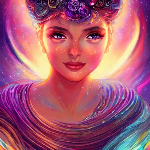 Prompt: Goddess of galaxies, ambient lighting, 4k, josephine wall, lois van baarle, ilya kuvshinov, rossdraws, artstation