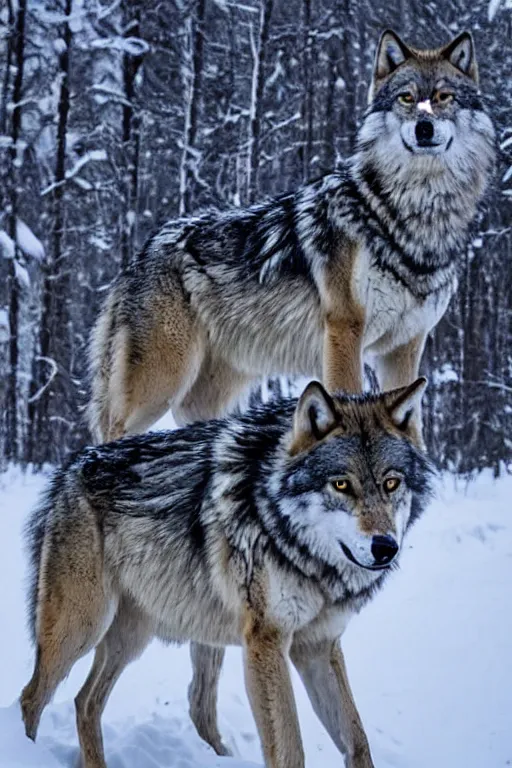 Image similar to wolves in forest winter