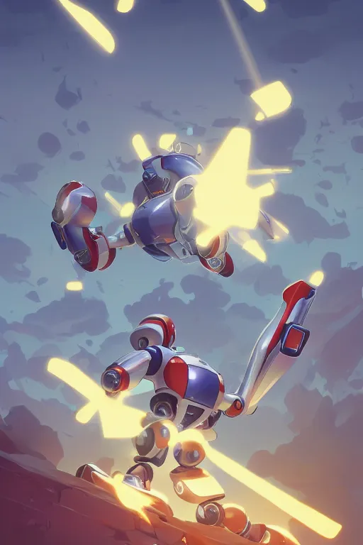 Image similar to metabots medabots medarotto medarot robot minimalist comics, behance hd by jesper ejsing, by rhads, makoto shinkai and lois van baarle, ilya kuvshinov, rossdraws global illumination ray tracing hdr radiating a glowing aura