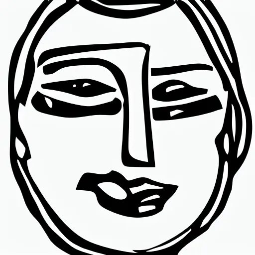 Prompt: minimalist clipart of a face