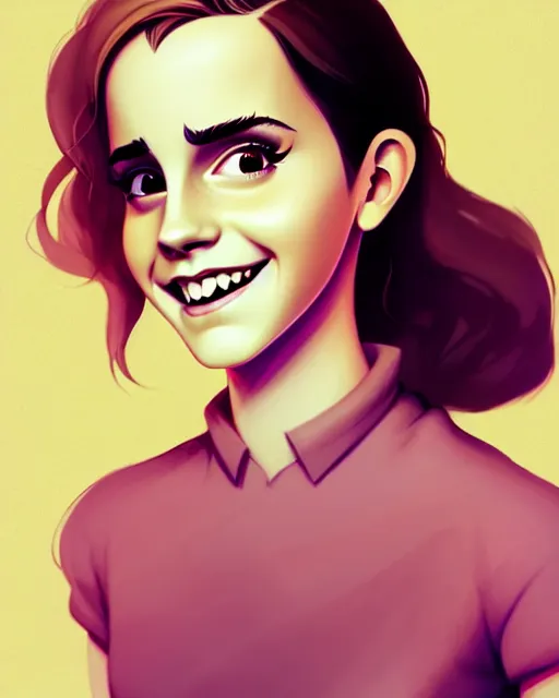 Prompt: beautiful full body Emma Watson smiling illustration by lois van baarle and loish and ross tran and rossdraws and sam yang and samdoesarts and artgerm and Cecil Beaton, Lee Miller, Irving Penn, David Bailey, octane render, cgsociety