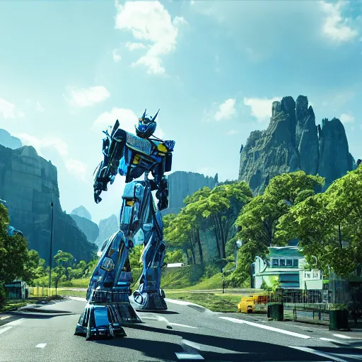 Prompt: highly detailed realistic transformers - realistic beautiful sky -realistic detail - blender - unreal engine 5 - 8K with ray tracing