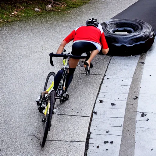 Image similar to cyclist trapped under donut avalanche