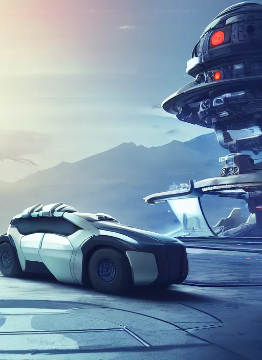Futuristic Tesla Model Y SUV on Rocky Shore  Transport Art Royalty-free AI  images —