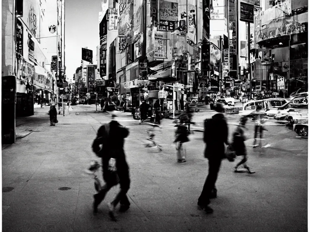 Prompt: long pause photography in a busy city by trent parke