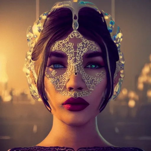 Image similar to queen of beauty, 4 k, intricate, jaw dropping, gorgeous, surreal, octane render