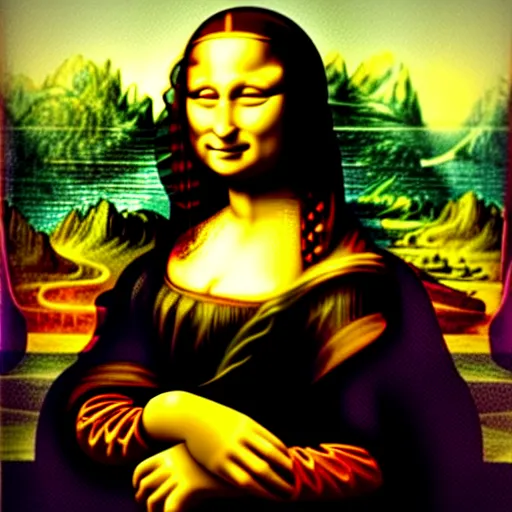 Image similar to mona lisa by lisa frank and jim lee