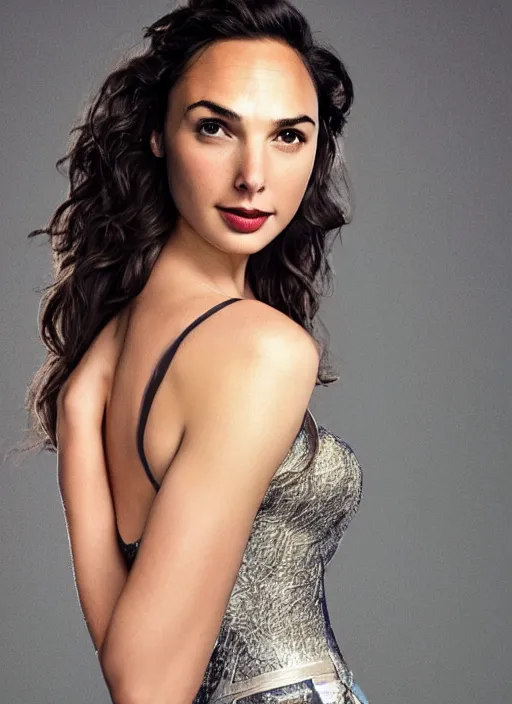 Image similar to Gal Gadot for Victorian Secret, perfect face, hot summertime, full length shot, XF IQ4, 150MP, 50mm, f/1.4, ISO 200, 1/160s, natural light, Adobe Photoshop, Adobe Lightroom, DxO Photolab, Corel PaintShop Pro, rule of thirds, symmetrical balance, depth layering, polarizing filter, Sense of Depth, AI enhanced