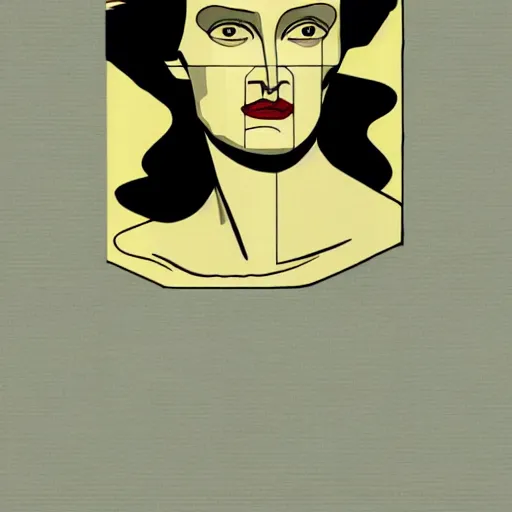 Prompt: portrait of jessica lange by erte and patrick nagel