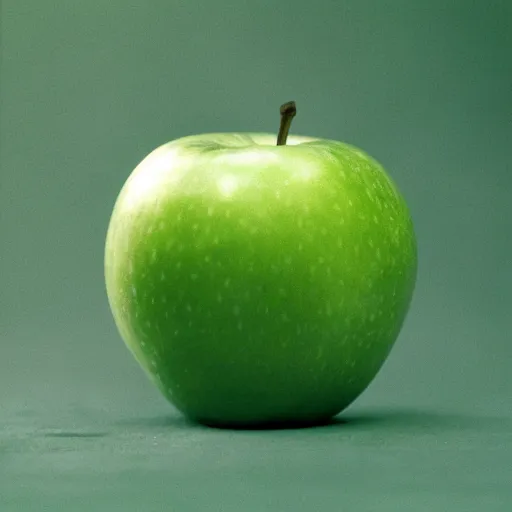 Prompt: a beautiful photo of a green apple, Fujifilm Velvia 50